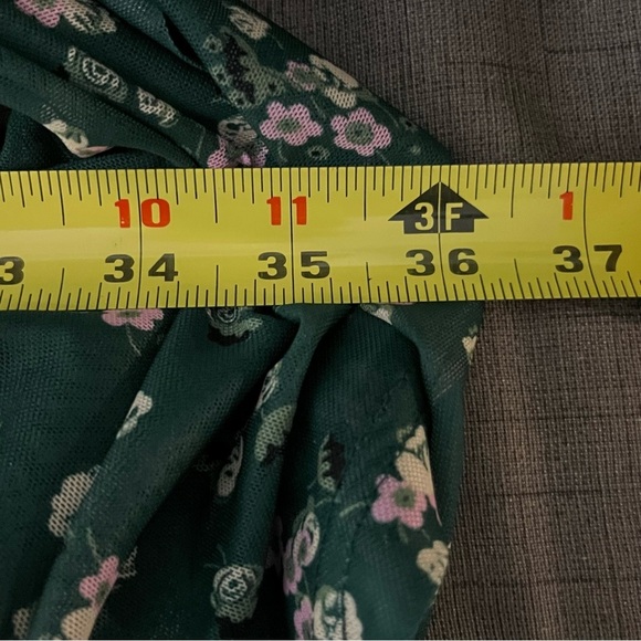 Bp. Nordstrom Ruched Mesh Body-con Mini Dress-Green Floral-Women’s S-Cottage-NEW - Picture 6 of 9